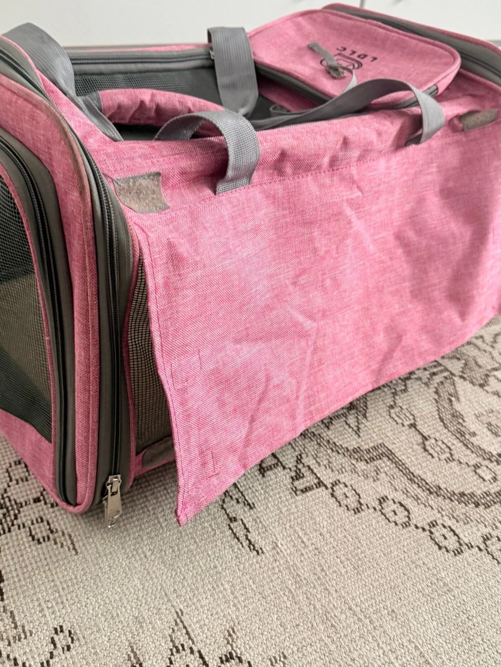 Soft-Sided Pink Pet Carrier Tote - Portable Dog & Cat Travel Bag